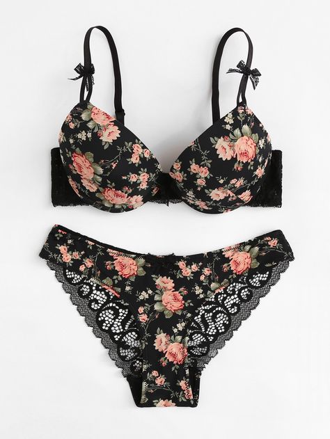 Floral Lingerie, Pretty Bras, Bra Pattern, Lingerie Inspiration, Cute Lingerie, Pretty Lingerie, Lace Insert, Beautiful Lingerie, Bras And Panties