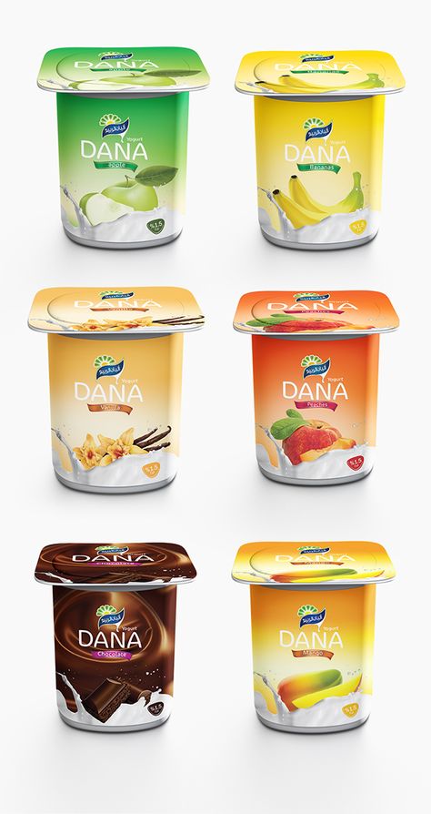 Dana one of yogurt products Al-Rabee’ Dairy Yoghurt Packaging, Yogurt Packaging, Biscuits Packaging, Ice Cream Packaging, Milk Packaging, Yogurt Drinks, Fruit Yogurt, Food Graphic Design, Food Drink Photography