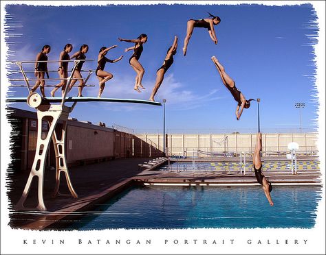 Photographer says: "Springboard diver Tricia Woo broke a ten year old highschool diving record in the 2005 season. (My old diving record in 1995. Ten years later I had an honor being the coach of the person to break it. I am very proud of her.)" Your Body is a Wonderland http://pinterest.com/wineinajug/your-body-is-a-wonderland/ Principles Of Design Movement, Diving Platform, Sequence Photography, Springboard Diving, Dynamic Posing, Diving Springboard, Backyard Trampoline, Diving Board, Animation Sketches