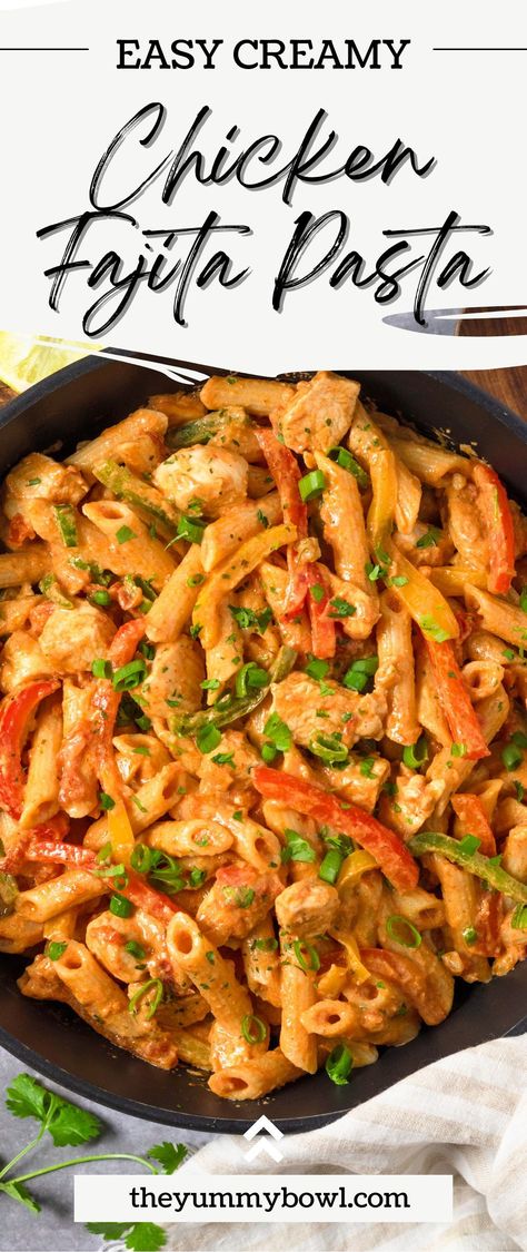 Creamy Fajita Pasta, Steak Fajita Pasta, Chicken Fajita Pasta Recipe, Fajita Pasta Recipe, Fajita Sauce, Fajita Pasta, Chicken Fajita Pasta, Fajitas Recipe, Leftover Steak