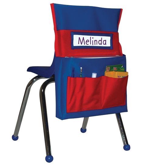 Chairback Buddy™ Pocket Chart Storage School Chair Pockets, Classroom Storage Ideas, Chair Organizer, Seat Sacks, Ideal Classroom, Desk Chair Covers, Chair Pockets, Flexible Seating Classroom, School Chair