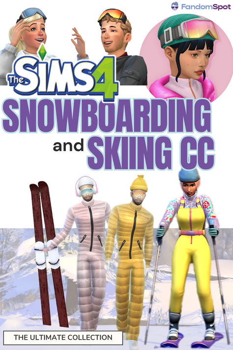 Sims 4 Cc Weather, Sims 4 Snowboarding Cc, Winter Outdoor Decor, Ski Shoes, Puffer Outfit, Ski Poles, Snow Activities, Bowling Balls, Ski Equipment