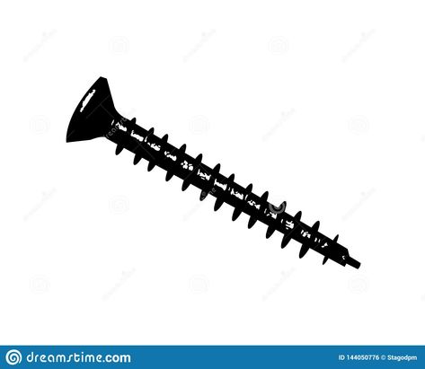 Vector Illustration Of A Screw Stock Illustration - Illustration of build, tool: 144050776 Screw Illustration, Screw Drawing, Screw Tattoo, Black Silhouette, Background Illustration, Stock Illustration, Screw, Stock Vector, White Background