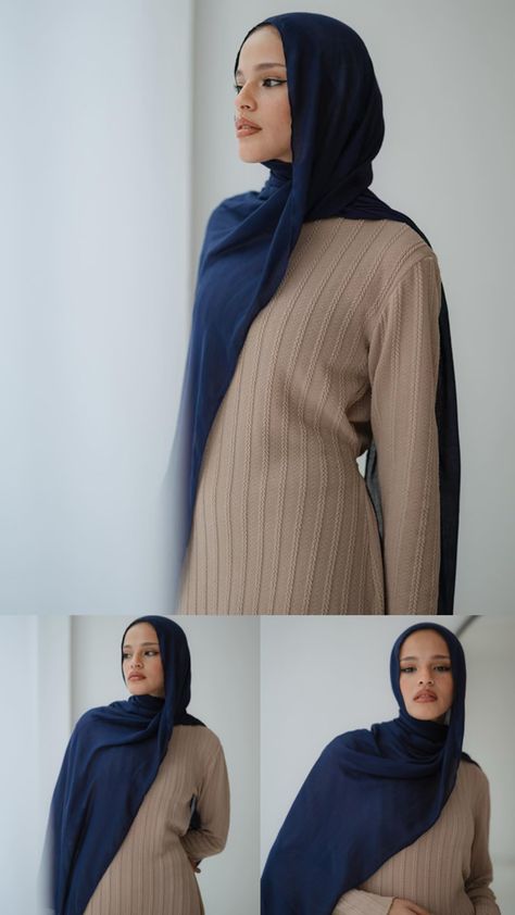 Experience the softness of our MODAL Hijabs against your skin. Crafted with care and practicality in mind, our plain & printed range of modal hijabs offer the best experience to you✨ Modal Hijab, Style Tutorial, Hijab Style Tutorial, Fashion Tutorial, Hijab Style, Fashion Hair, Hijab Fashion, Fashion Outfits, Navy