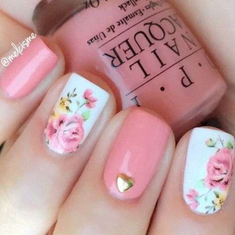 Nail Decals Designs, Nail Water Decals, Menu List, Pretty Nail Colors, Rose Nails, Art Water, Pink Spring, Gel Nail Designs, Cute Nail Designs