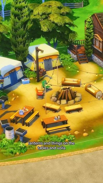 Emma Nicole on Instagram: "Let’s build a cosy campsite in The Sims 4! #sims #sims4 #simstagram" Sims 4 Campground, Sims 4 Campsite, Sims Camping, Sims 4 Camping, Sims 4 Camping Cc, The Sims 4 Sims, Sims 4 Sims, Sims Builds, Game Of Survival