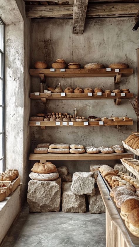 Food Architecture, Bakery Shop Design, Concrete Effect Paint, Product Visualization, Bakery Interior, Bakery Design Interior, Bread Shop, Sandwich Shops, Bakery Design