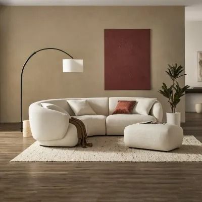 Buy Modern Sofas, Couches & Lounges Online | Castlery US Curve Sofa, Sofa With Ottoman, Fabric Sectional Sofas, Corner Sofa Set, Fabric Sectional, Curved Sofa, Stylish Living Room, Stylish Sofa, Small Sofa