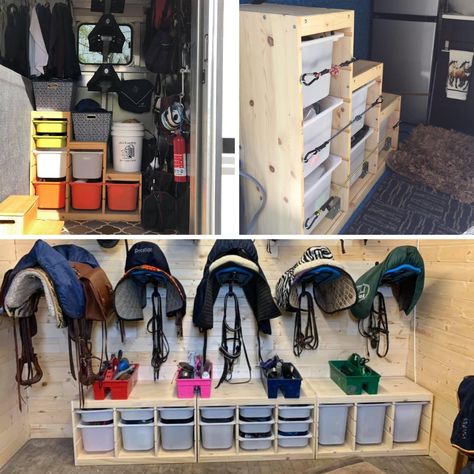 Horse Barn Hacks: IKEA Edition – BarnManager Horse Barn Hacks, Horse Blankets Storage, Barn Organization Ideas, Horse Trailer Organization, Tack Room Organization, Horse Tack Rooms, Horse Farm Ideas, Barn Hacks, Tack Rooms