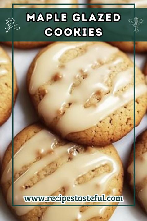 These Maple Glazed Cookies are soft, buttery, and topped with a sweet maple glaze, making them perfect for fall or any time you crave a delightful treat with a hint of maple flavor. Glazed Cookies, Maple Cookies, Milk Syrup, Maple Glaze, Desserts Recipes, Just Desserts, Family Members, The Fall, Cookie Recipes