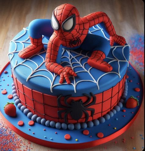 Spiderman 3d Cake, Spidy Birthday Cakes, Spiderman Smash Cake, Dort Spiderman, Spiderman Cake Birthday For Kids, Spiderman Birthday Cake Ideas, Spider Man Birthday Cake, Spiderman Birthday Party Decorations, Spiderman Decorations