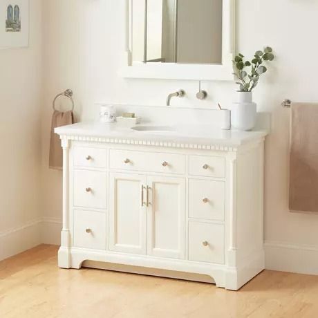 48" Claudia Vanity With Undermount Sink - White, Farmhouse Sink Faucet, Cabinet Vanity, Single Basin Sink, Mahogany Cabinets, Quartz Vanity Tops, Lighted Medicine Cabinet, Acrylic Tub, Single Sink Vanity, Classic Bathroom