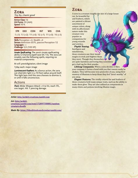 Fey Creatures, Dnd Stats, Pet Monsters, Dungeon Master's Guide, Dnd Races, Dnd 5e Homebrew, Dnd Dragons, Dungeons And Dragons Game, Dnd Monsters