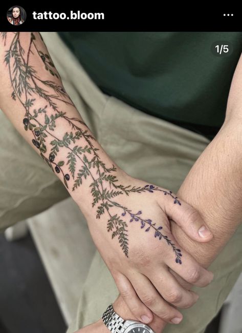 Bundle Of Herbs Tattoo, Herbal Tattoo Sleeve, Leaf Filler Tattoo, Plant Forearm Tattoo, Floral Tattoo Design Forearm, Hibiscus Flower Tattoo, Plus Size Tattoos, Herb Tattoo, Floral Arm Tattoo