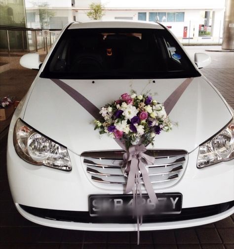 Car Decorations For Wedding Indian, Bridal Car Flowers, Car Wedding Decoration, Car Decorations For Wedding, Car Indian, Decorations For Car, Engagement Decoration, Getaway Wedding, Car Wedding