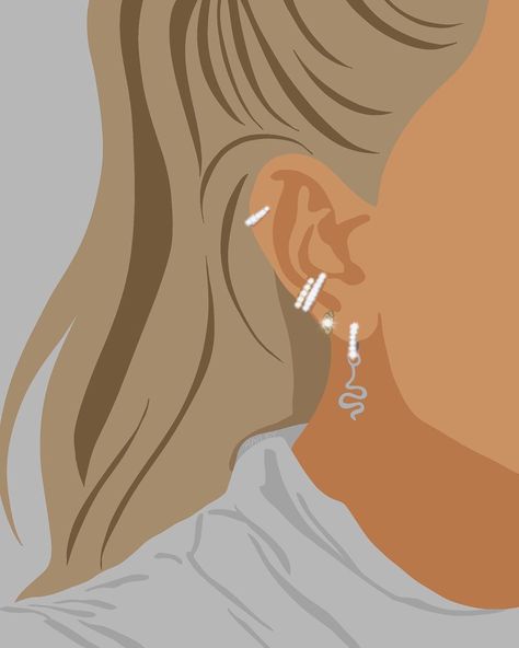 Piercing Illustration, Procreate Jewellery Drawing, Ariana Grande Illustration, Beyonce Illustration, Girly Graphic Design, Beyonce Illustration Art, Jewellery Business, Piercing Studio, Illustration Art Girl