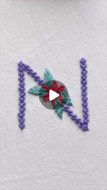 ABI Stitch on Instagram: "Letter N Hand Embroidery Design #embroidery #handembroidery" N Letter Embroidery, N Letter, Embroidered Initials, Letter N, Design Embroidery, Letter Embroidery, Hand Embroidery Design, Sewing Tips, Sewing Hacks