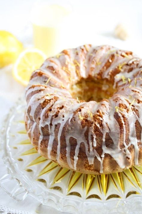 Easy limoncello cake baked in a bundt form and drizzled with a limoncello lemon zest glaze. #whereismyspoon #limoncellocake #limoncellobundtcake #bundtcake #boozecake #cakewithalcohol #cakes #desserts