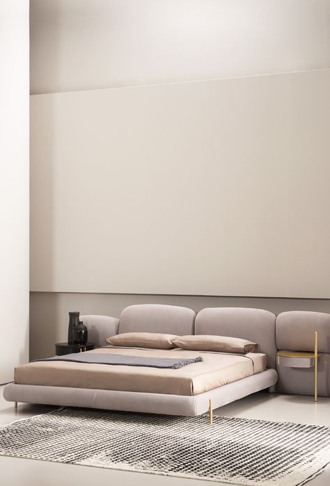 Stone leather bed | Baxter Baxter Bed, Neotenic Design, Leather Double Bed, Interior Reference, Baxter Design, Live Room, Leather Bed, Night Table, Design Del Prodotto