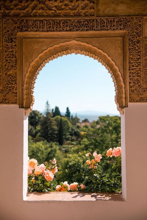 Take a walk through the historic palace of Generalife and stunning gardens, part of the Alhambra complex and a UNESCO World Heritage Site. More on my blog! © thevivalavita.com Garden Columns, Palace Gardens, Alhambra Palace, Spain Aesthetic, Alhambra Granada, Spain Travel Guide, Palace Garden, Al Andalus, Andalusia Spain