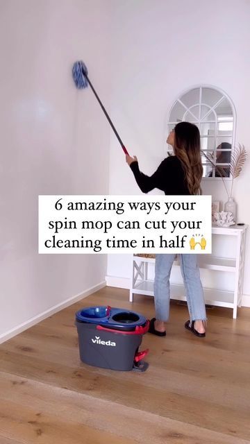 Mama Mila Au, Cleaning Walls With Spin Mop, Clean Walls, Cleaning Baseboards, Spin Mop, Cleaning Tasks, Spring Clean, A Ladder, Tall Ceilings