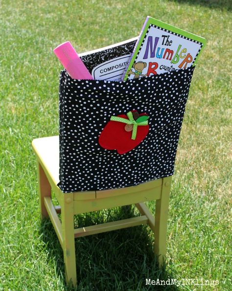 Chair_Pocket_Classroom Seat Sacks For Classroom Diy, Take Home Book Bags First Grade, Classroom Chair Pockets, Chair Pockets For Classroom Pattern, School Chair Pockets, Pillow With Book Pocket Sewing Patterns, Chair Pockets, Diy Chair Covers, Made Up Words