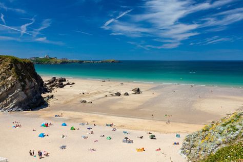 Beach And Sky, Lusty Glaze Beach, Lusty Glaze, Best Family Beaches, Cornwall Beaches, Coastal Holiday, Green Environment, Coastal Retreat, Family Days Out