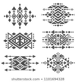 Pattern Tattoos, Mexican Aztec, Navajo Print, Framed Tattoo, Navajo Pattern, Muster Tattoos, African Crafts, Geometric Shapes Art, Watercolor Tattoos