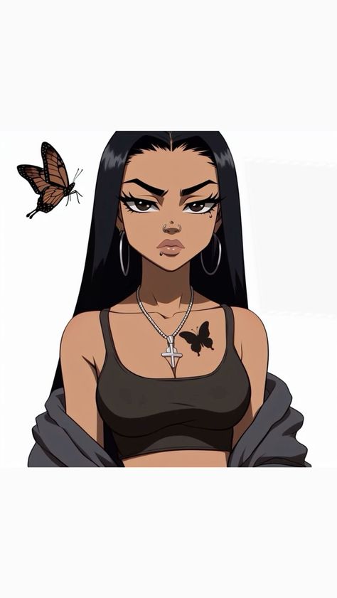 Baddie Cartoon Wallpaper, Jordans Slippers, Braceface Cartoon Pfp, Latina Profile Picture Cartoon, Baddie Cartoon Characters, Baddie Aesthetic Cartoon, Latina Pfp Cartoon, Baddie Cartoon Aesthetic Pfp, Baddie Drawings