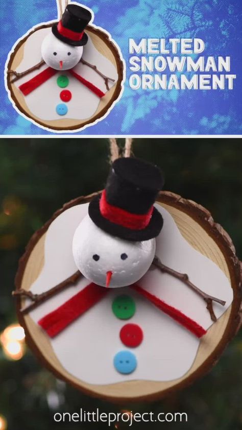 DIY Melting Snowman Ornaments Christmas craft ideas #christmascraftideas Christmas craft idea #christmascraftidea #christmas #craft #idea merry christmas #merrychristmas 5.134 Easy Diy Snowman Ornaments, Miseltoe Crafts For Kids, Cardinal Ornament Diy, Melted Snowman Craft, Snowman Ornaments Diy, Holiday Ornaments Diy, Melted Snowman Ornament, Free Christmas Crafts, Diy Snowman Ornaments