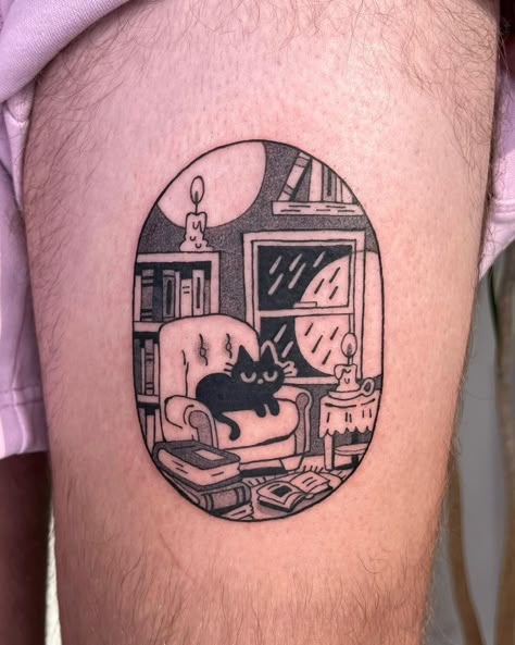 Adela (@shlorp.tats) • Instagram photos and videos Tarot Tattoo, Framed Tattoo, Black Cat Tattoos, Cat Frame, Tattoo Now, E Tattoo, Makeup Tattoos, Anime Tattoos, Creative Tattoos