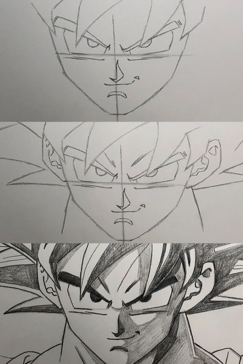 Goku Drawing Easy Step By Step, Goku Drawing Easy, How To Draw Goku, Easy Drawing Ideas For Beginners, Draw Goku, Goku Face, Drawing Ideas For Beginners, Beginners Drawing, Easy Drawing Ideas