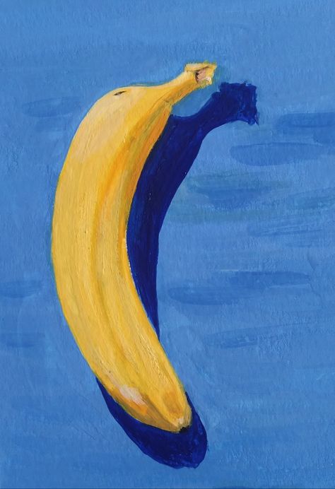 Banana painting Banana Painting Acrylic, Painting Banana, Banana Painting, Maurizio Cattelan, Artsy Illustration, 2024 Art, Save Nature, Painting Collection, Banana Art