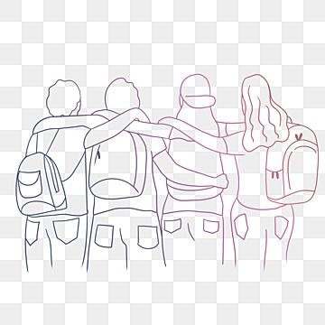 Friendship Line Art, Helping Others Drawing, Group Of People Drawing, Journey Drawing, Bag Doodle, Work Happiness, Road Drawing, Puzzle Drawing, Smile Graphic