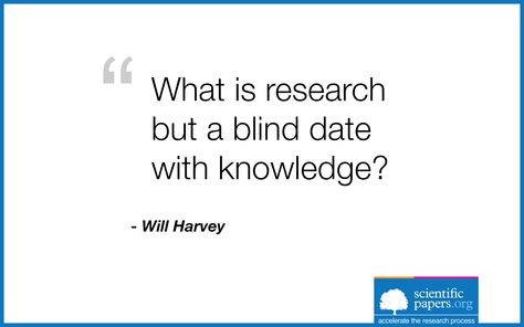 What is research but a blind date with knowledge? (Will Harvey) #research #blinddate #knowledge #science #scientific #papers #sayings #quotes What Is Research, Blind Date, Blind Dates, Research Paper, Famous Quotes, Life Hacks, Lab, Inspirational Quotes, Science