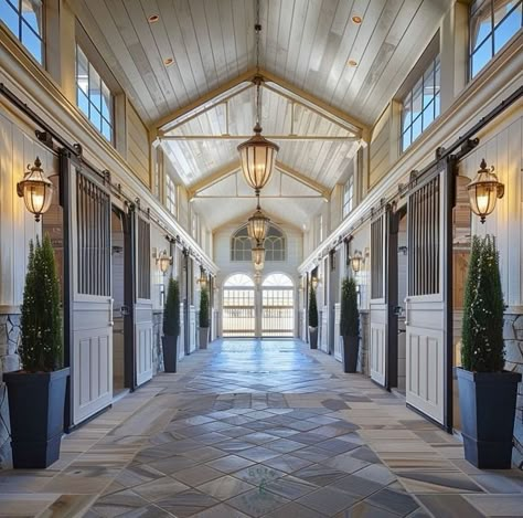 Houses With Stables, Fancy Stables, Fancy Horse Barns, Luxury Horse Stalls, Equestrian House, Luxury Horse Stables, Ranch Aesthetic, Horse Stables Design, Napoleon Movie