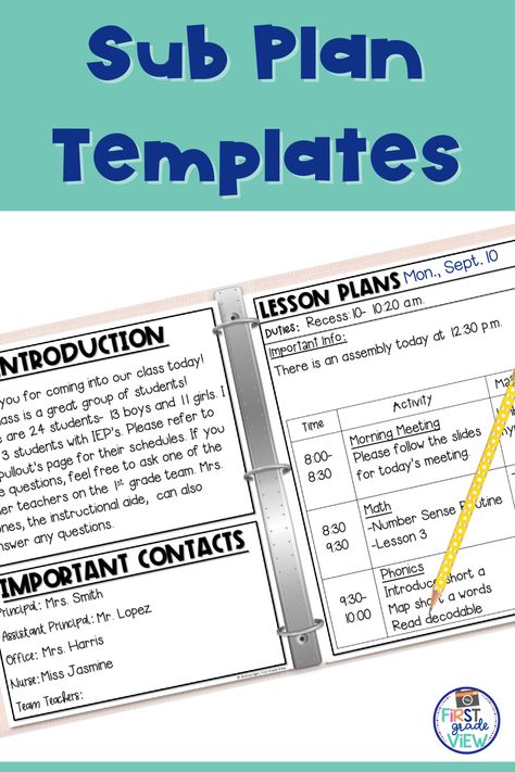 Substitute Lesson Plan Template, Substitute Teacher Plans Template, Substitute Lesson Plans, Lesson Plans For 3rd Grade, Substitute Plans Template, Substitute Teacher Ideas, Substitute Teacher Lesson Plans, Substitute Teacher Resources, Substitute Teacher Tips