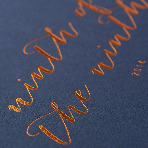 copper_hot_foil_wedding_invitation_colorplan_detail_750 Typoretum Foil Stamping Design, Wedding Letterpress, Letterpress Wedding Stationery, Holographic Design, Navy And Copper, Bespoke Wedding Invitations, Hot Foil Stamping, Wedding Stationery Design, Foil Wedding Invitations