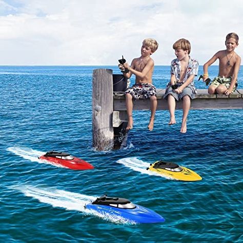 Ships within 24 Hours or Less! 4 Pack RC Boat Remote Control Boats for Pools and Lakes for Kids and Adults, 2.4 GHz RC Boat for Boys 4-7 8-12 Years with 6 Rechargeable Batteries Shop at https://www.howdytoy.com/product/4-pack-rc-boat-remote-control-boats-for-pools-and-lakes-for-kids-and-adults-2-4-ghz-rc-boat-for-boys-4-7-8-12-years-with-6-rechargeable-batteries Remote Control Boats, Yacht Rock, Battery Shop, Remote Control Boat, Rc Boat, Toy Ideas, Boat Race, Rc Boats, Rechargeable Batteries