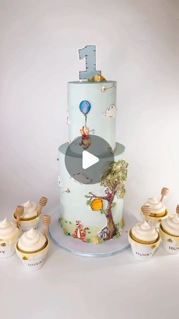 Xochilt F Marchena on Instagram: "Winnie the Pooh 1st birthday cake🍯🐝🐻" Classic Winnie The Pooh Cake, Pooh Birthday Cake, Winnie The Pooh 1st Birthday, Pooh Cake, Winnie The Pooh Cake, Winnie The Pooh Birthday, Birthday Event, 1st Birthday Cake, Shower Cakes