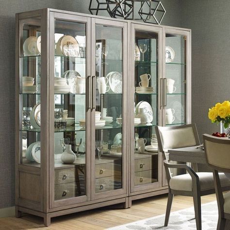 Modern China Cabinet Display, Dining Room Display Cabinet, Modern China Cabinet, Crockery Cabinet Design, Crockery Cabinet, Almirah Designs, Round Dining Room Sets, China Cabinet Display, Glass Cabinets Display