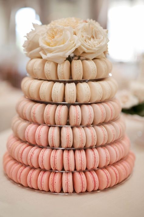 Ombre Macaron Tower, Baby Shower Macarons, Early Fall Wedding, Baby Shower Food For Girl, Early Fall Weddings, Macaron Tower, Shower Desserts, Baby Shower Desserts, Bridal Shower Food