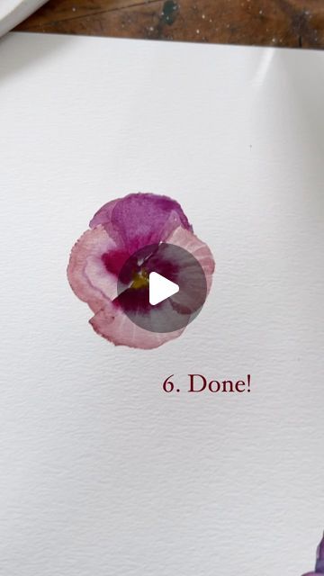 S A R A H C R A Y on Instagram: "Ok I have tried this using a few colors and it works every time! Here is a quick and easy pansy watercolor tutorial using only one paint brush! The brush is a 3/4” wash, these colors are potters pink (@winsorandnewton) and Quinacridone Violet (@danielsmithartistsmaterials). Have fun and give this a save for when you need ideas on what to paint! And please remember you can hold down on the screen to pause the video and read the text!" Pansy Watercolor Paintings, Watercolor Pansies Tutorial, Watercolour Violets, Watercolor Violets, Pansy Watercolor, Watercolor Pansies, Pansies Art, Simple Watercolor Flowers, What To Paint