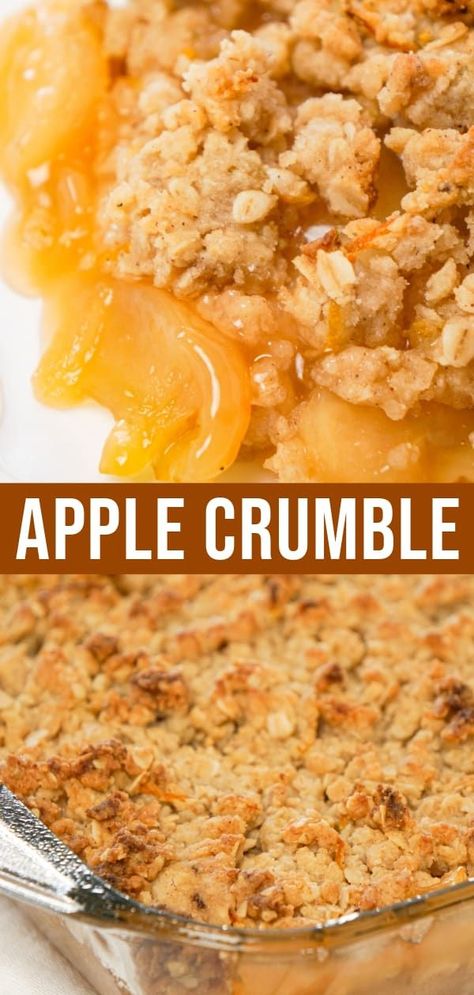 Apple Crumble Recipe Easy, Pie Filling Desserts, Apple Crisp With Oatmeal, Easy Apple Crumble, Best Apple Recipes, Apple Pie Filling Recipes, Brown Sugar Oatmeal, Easy Apple Crisp Recipe, Apple Crumble Recipe