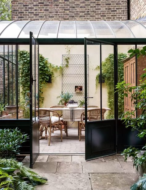 A Georgian house in London by Ben Pentreath | House & Garden Decking Ideas, Ben Pentreath, West Facing Garden, Georgian House, Urban Gardens, Brick Paving, Enclosed Patio, Garden Rooms, Georgian Homes