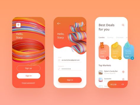 App Colors, Candy App, Ux Trends, Ui Design Mobile, Login Screen, Candy Bar Sign, Ui Ux 디자인, Prototype Design, Graphisches Design