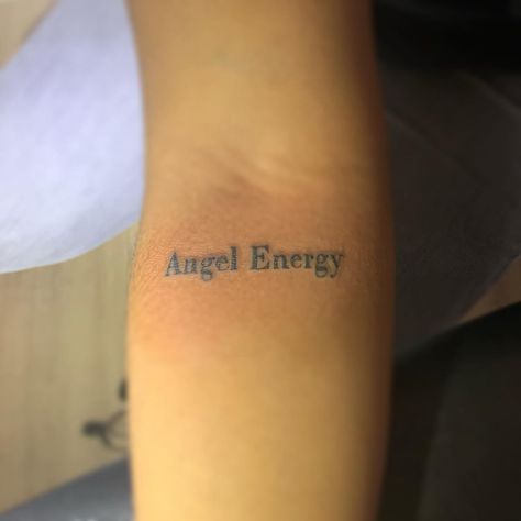 Angel Energy Tattoo Cursive, Angel Energy Tattoo, Sarah Core, Energy Tattoo, Healing Symbols, Cursive Tattoos, Angel Energy, Tattoo Transfers, Energy Transfer