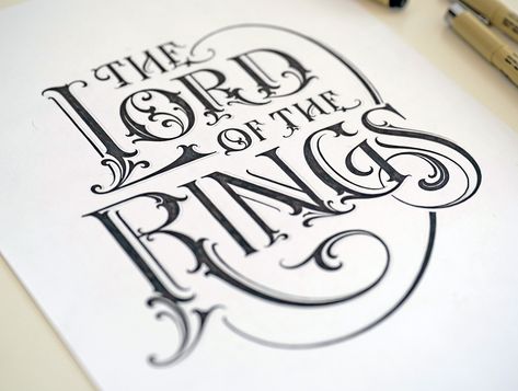 Calligraphy Text, Lotr Art, Hand Drawn Lettering, Doodle Designs, The Lord Of The Rings, Letter V, Typography Inspiration, Text Effects, Graphic Design Typography