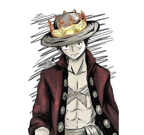 Luffy King Of The Pirates, King One Piece, King Luffy, Manga Fanart, Pirate King, King Crown, One Peace, Kaneki Ken, One Piece Pictures