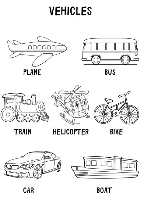 Vehicle Worksheet Preschool, Preschool Transportation Theme Crafts, Transport Worksheets For Kindergarten, Means Of Transport Worksheet, Transportation Worksheets For Kids, Kindergarten Transportation, Art Topics, Transportation Theme Preschool, Transportation Worksheet